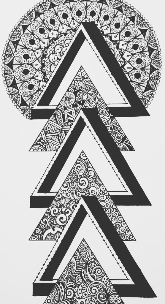 Stacked Triangles Mandala Coloring Page Mandalas