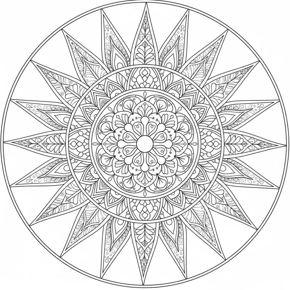 Starburst Floral Zen Mandala Template Mandalas