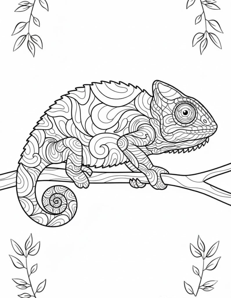  Chameleon Mandala Coloring Pages Mandalas