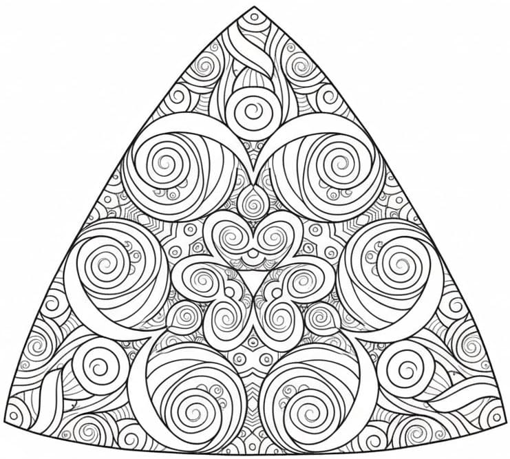 Swirly Triangle Mandala Coloring Page Mandalas