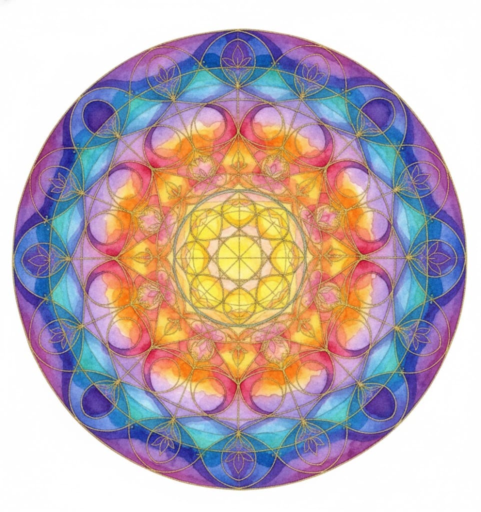 The Golden Radiance Sacred Geometry Mandala Template Mandalas