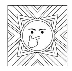 Thinking Emoji Square Mandala Coloring Page Mandalas