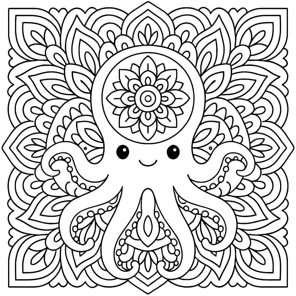 Very Basic Octopus Mandala Coloring Page Mandalas