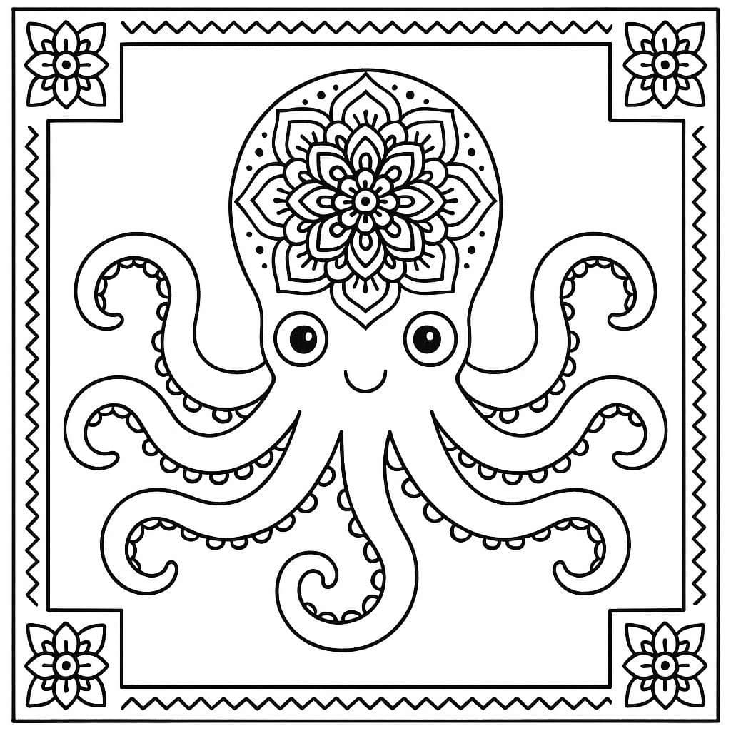 Very Nice Octopus Mandala Coloring Page Mandalas
