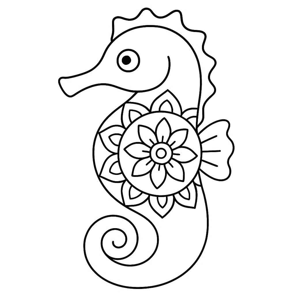 Very Simple Seahorse Mandala Coloring Page Mandalas
