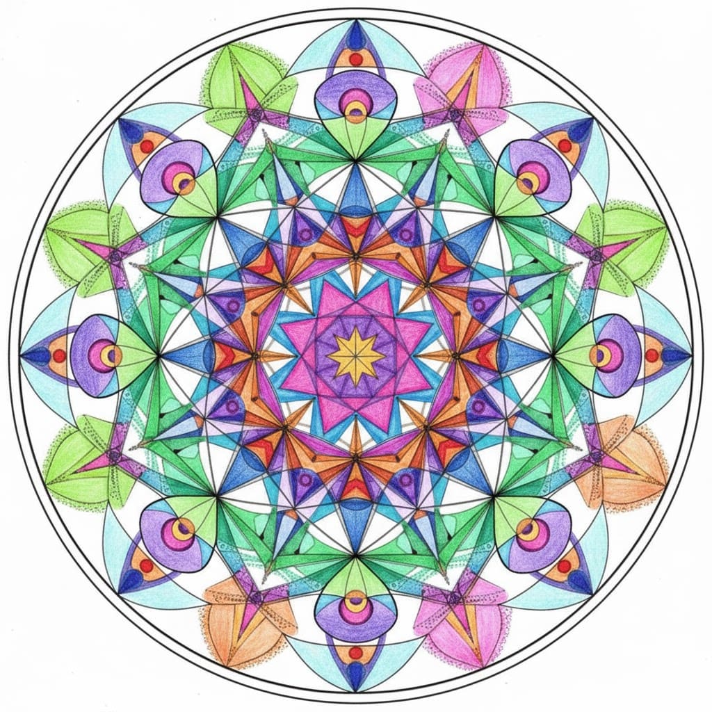 Vibrant Starburst Geometric Mandala Sacred Geometry Mandala Template Mandalas