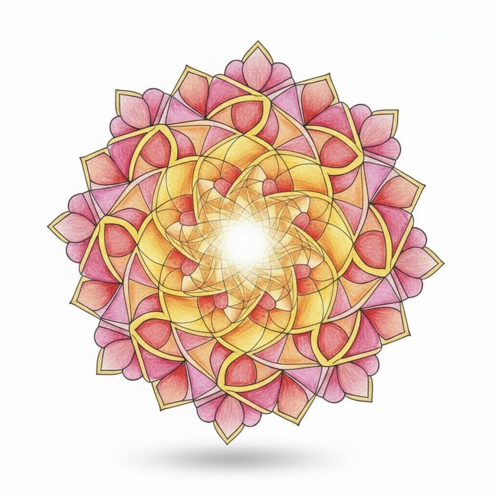 Warm Light Burst Petal Mandala Sacred Geometry Mandala Template Mandalas