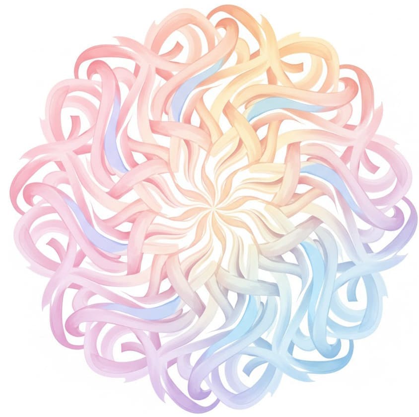 Woven Pastel Ribbon Swirl Abstract Mandala Template Mandalas
