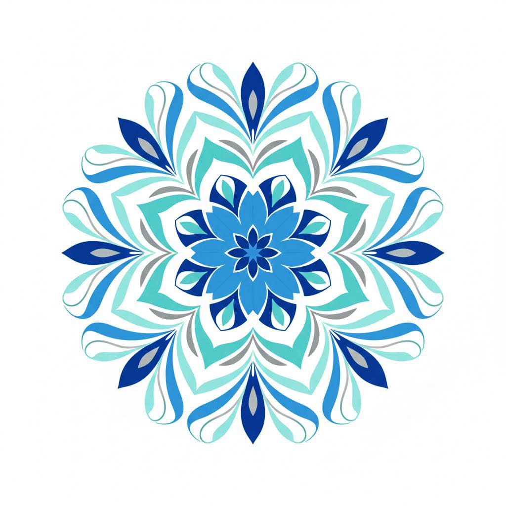 Azure Echo Modern Mandala Template Mandalas