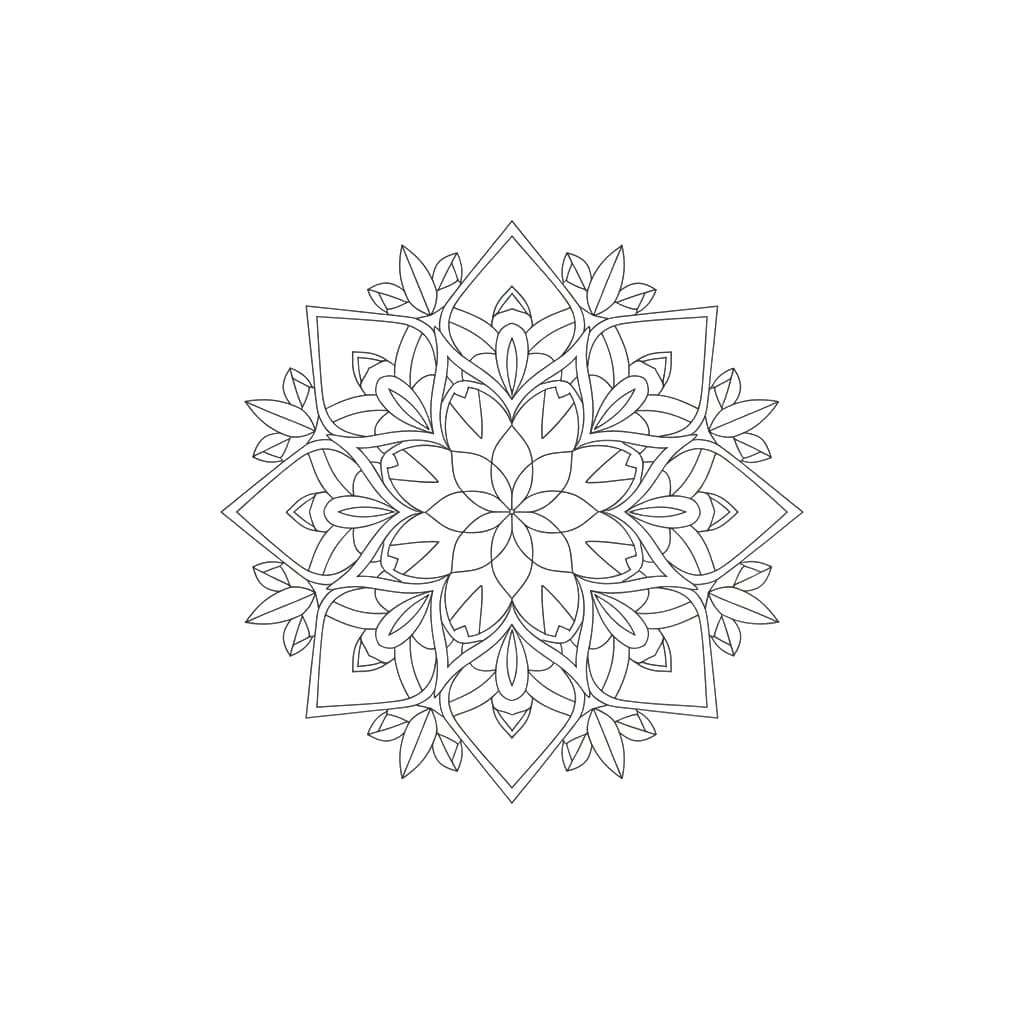 Crystal Flow Modern Mandala Template Mandalas