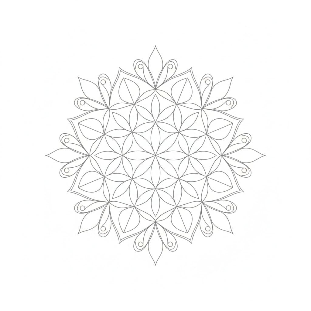 Divine Pattern Flower of Life Mandala Template Mandalas