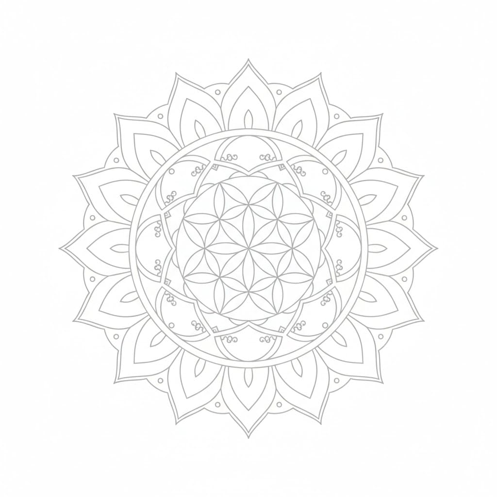 Eternal Grace Flower of Life Mandala Template Mandalas