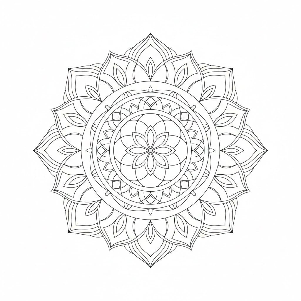 Floating Harmony Modern Mandala Template Mandalas