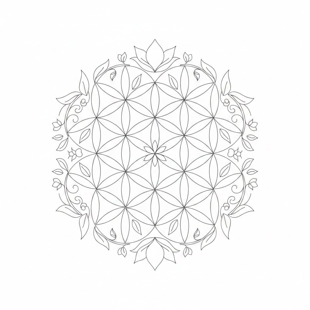 Gentle Aura Flower of Life Mandala Template Mandalas