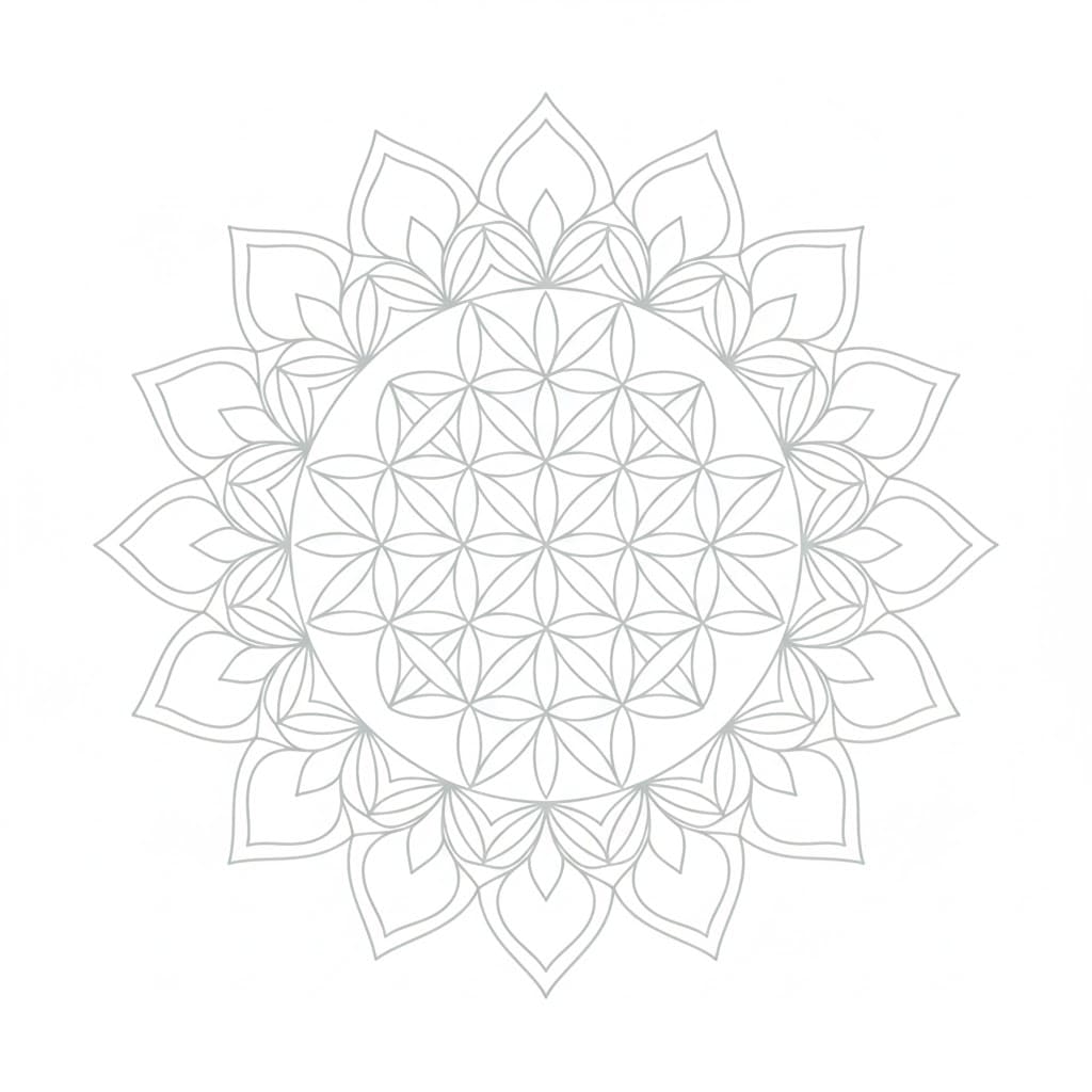 Gentle Symmetry Flower of Life Mandala Template Mandalas