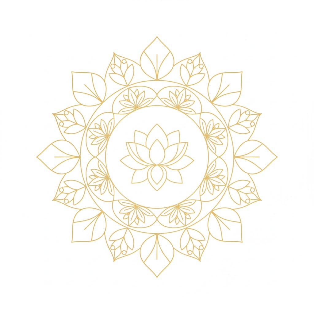 Golden Bloom Circle Mandala Template Mandalas