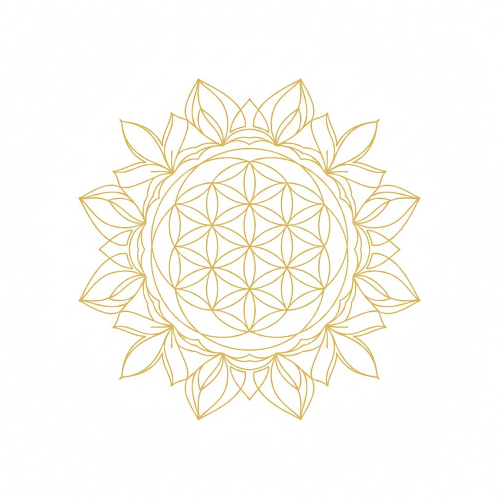 Golden Unity Flower of Life Mandala Template Mandalas