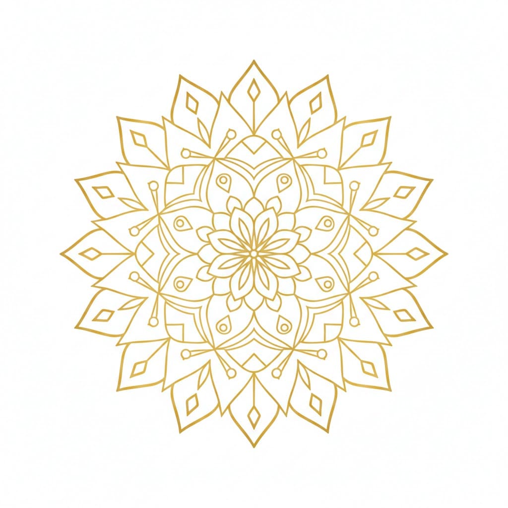 Golden Whisper Modern Mandala Template Mandalas