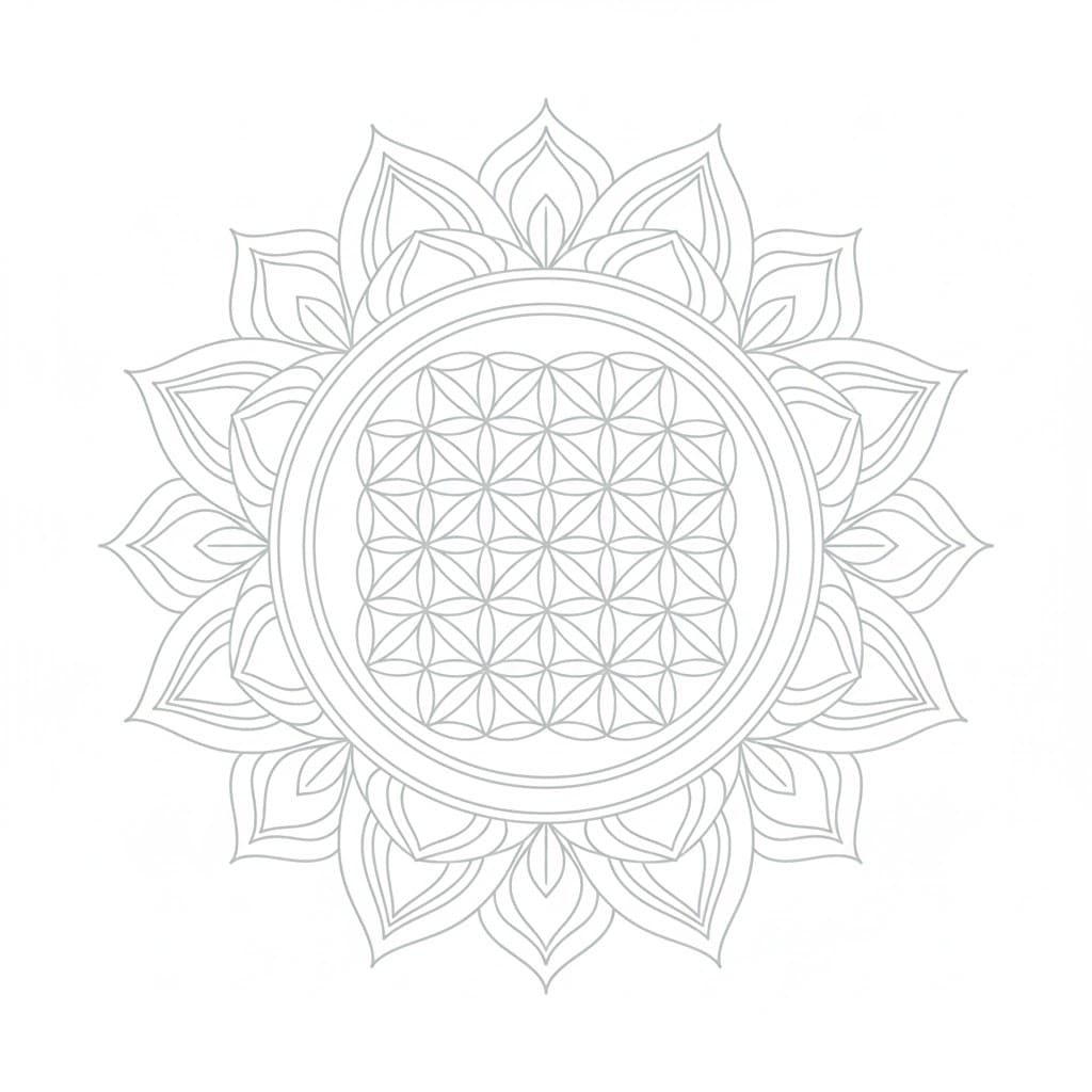 Infinite Calm Flower of Life Mandala Template Mandalas