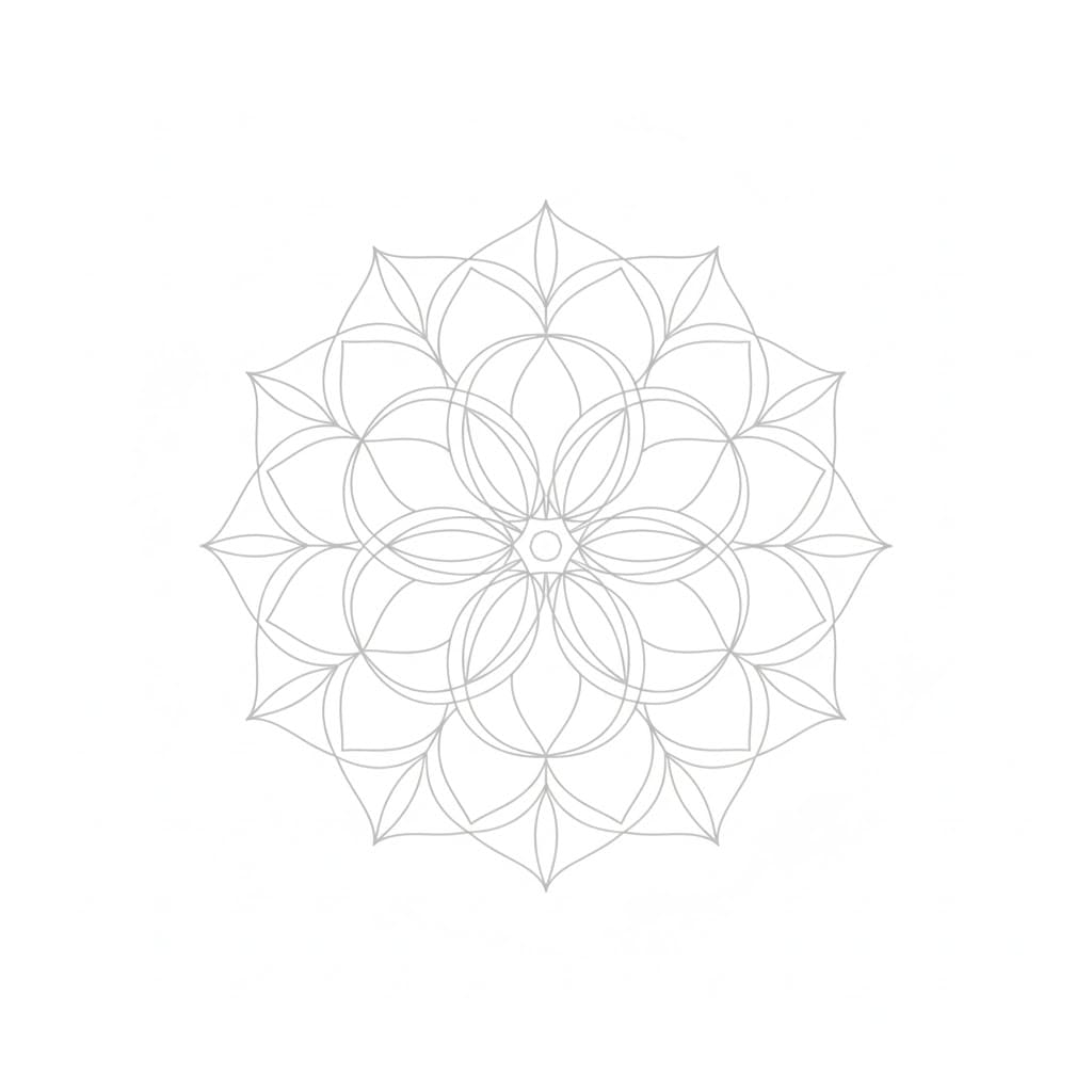 Luminous Core Flower of Life Mandala Template Mandalas