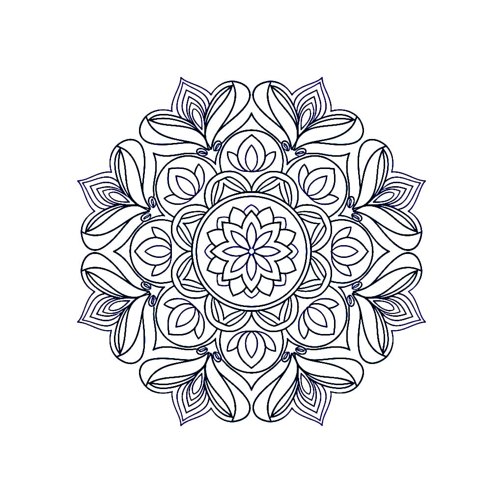 Moonlit Circle Mandala Template Mandalas