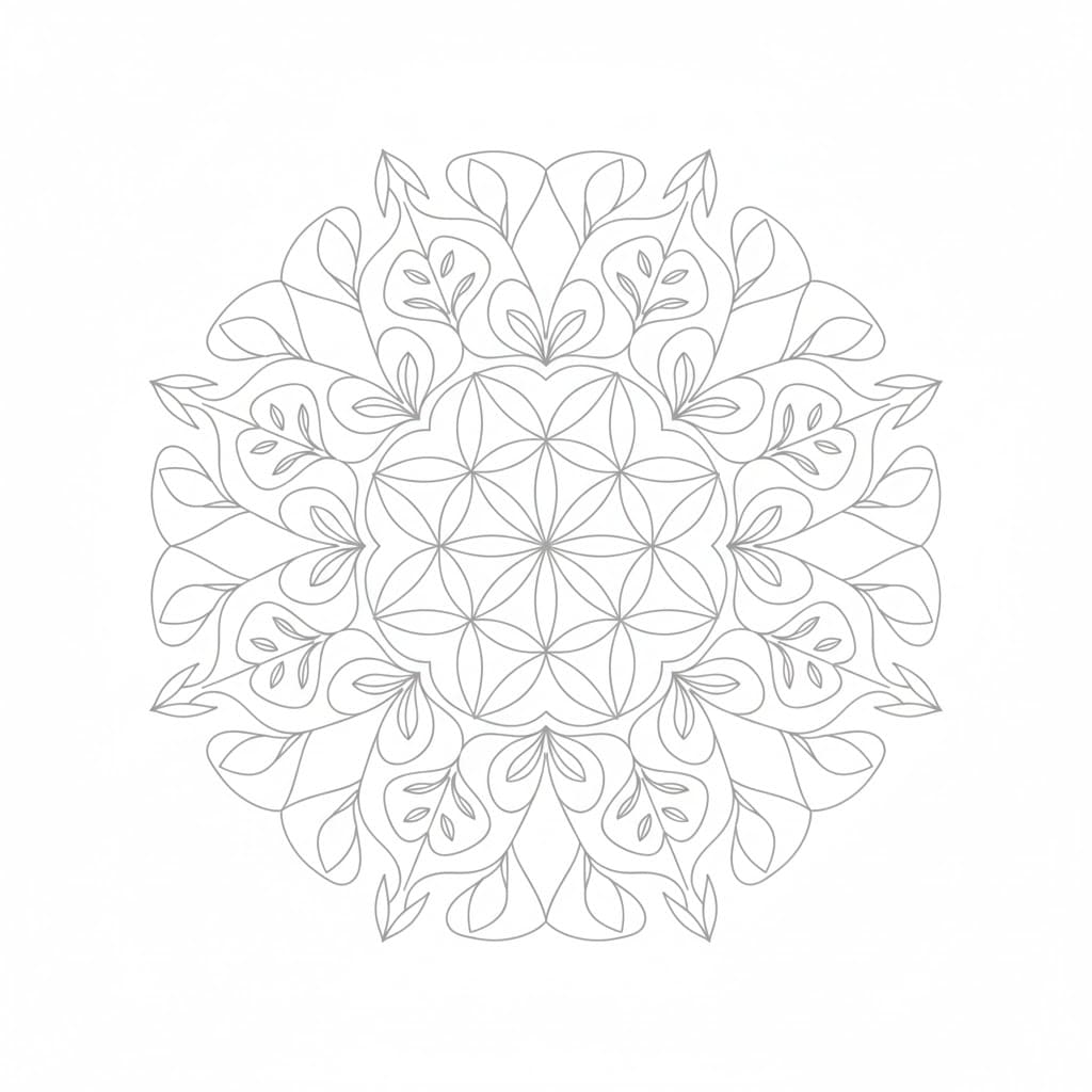 Mystic Balance Flower of Life Mandala Template Mandalas