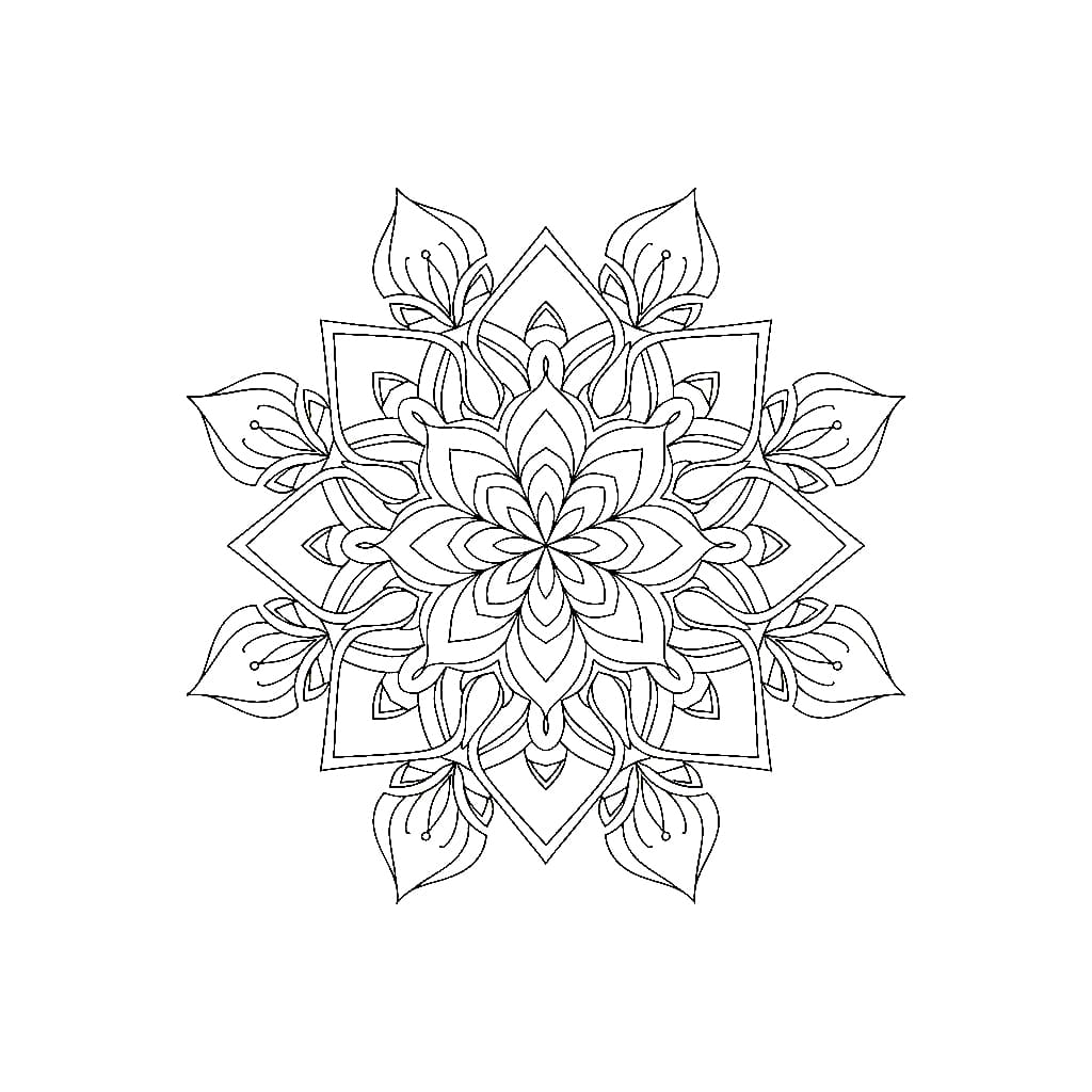 Mystic Leaf Modern Mandala Template Mandalas