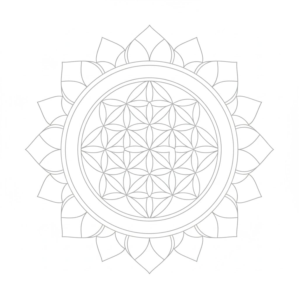 Pure Harmony Flower of Life Mandala Template Mandalas
