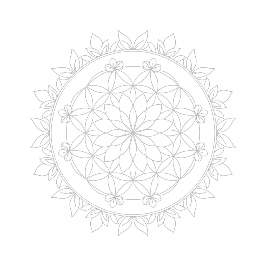 Sacred Bloom Flower of Life Mandala Template Mandalas