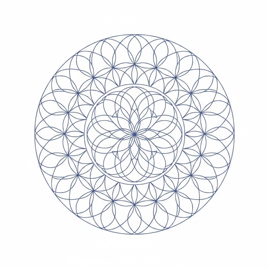 Sacred Harmony Flower of Life Mandala Template Mandalas
