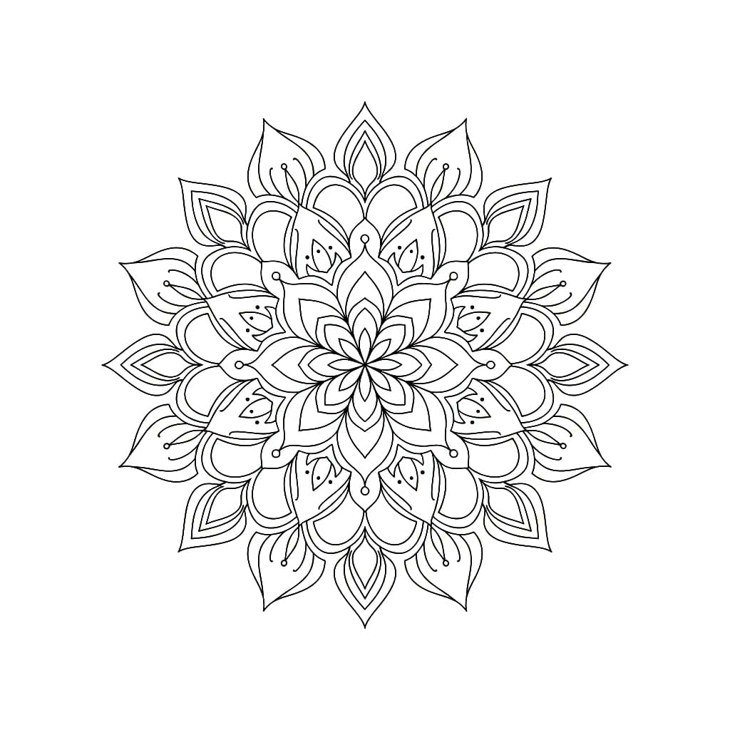Serene Bloom Modern Mandala Template Mandalas