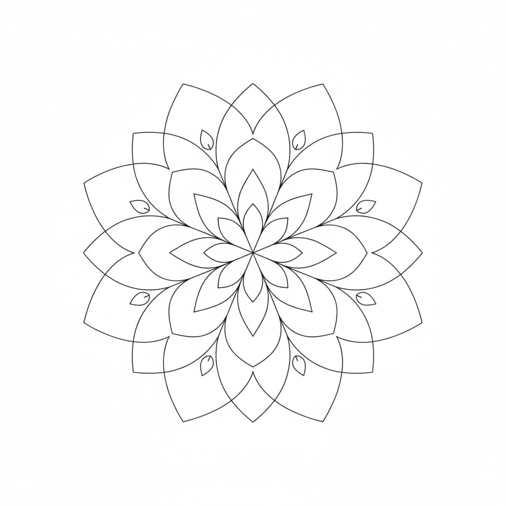 Serene Light Flower of Life Mandala Template Mandalas