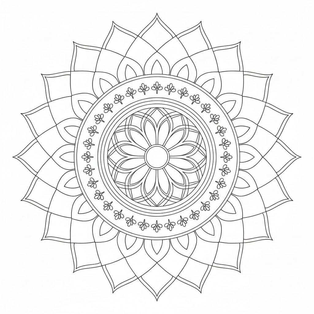 Silent Radiance Modern Mandala Template Mandalas