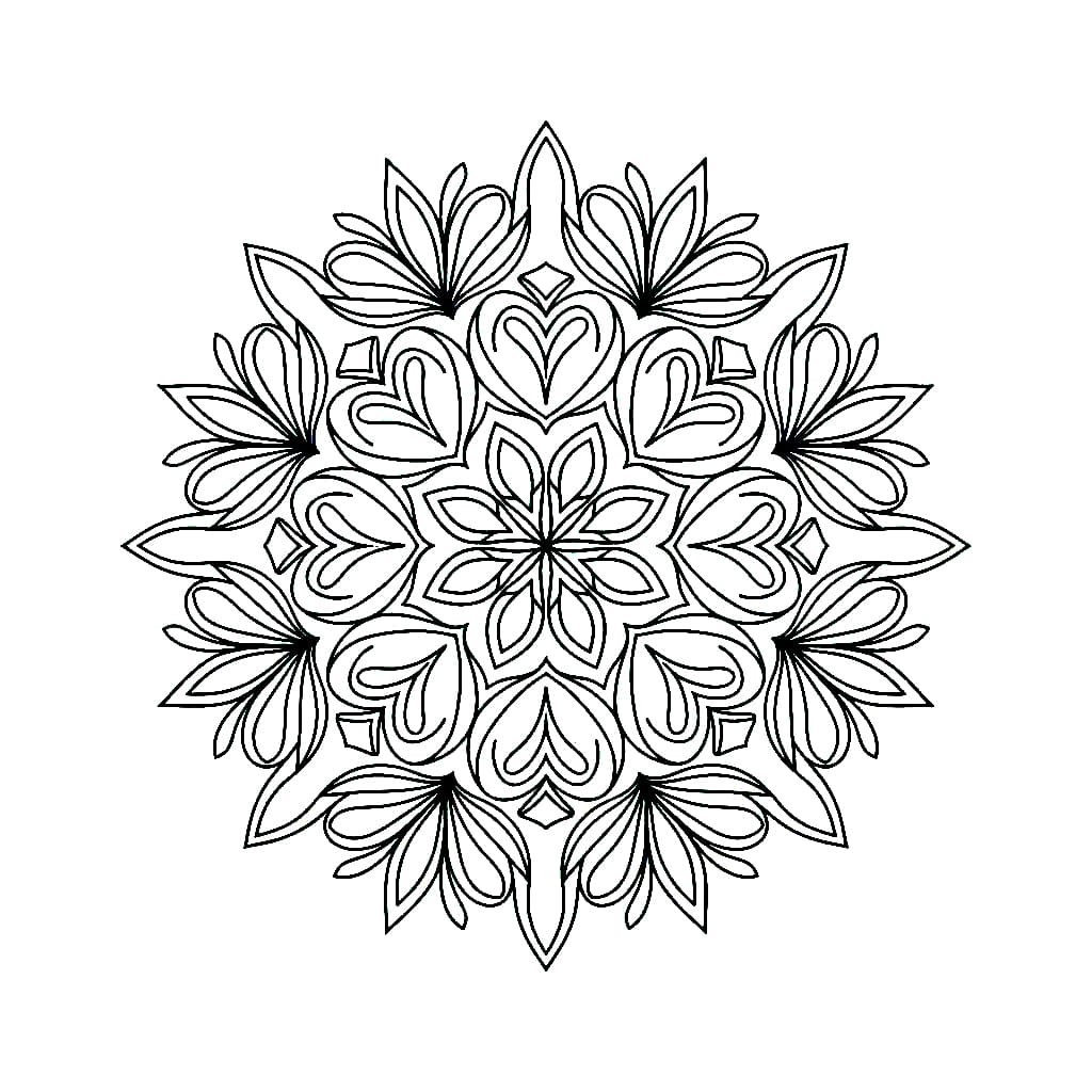 Smooth Wave Circle Mandala Template Mandalas