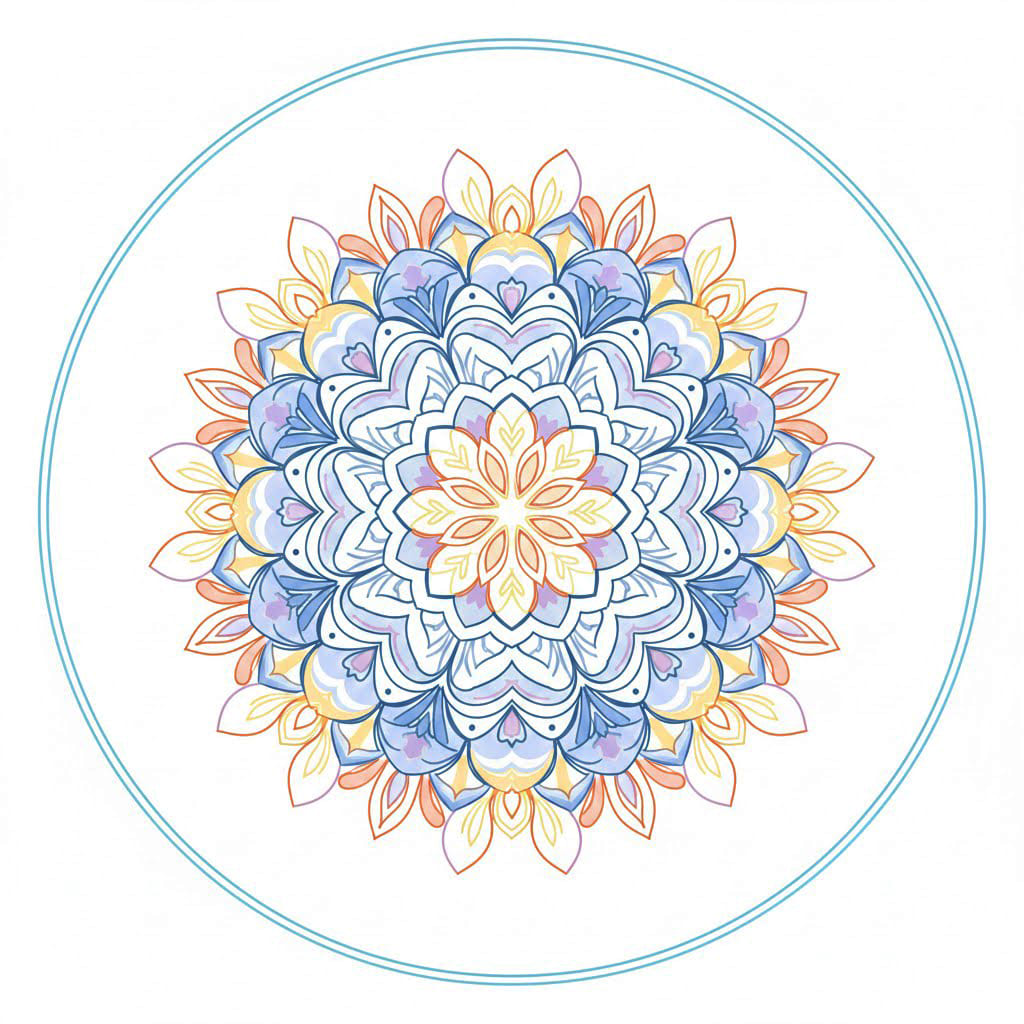 Soft Horizon Modern Mandala Template Mandalas