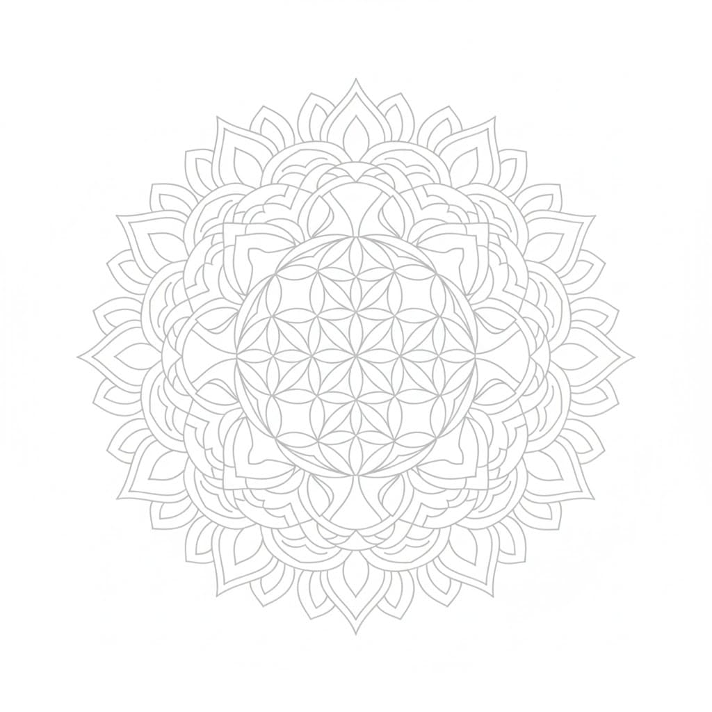 Soft Infinity Flower of Life Mandala Template Mandalas