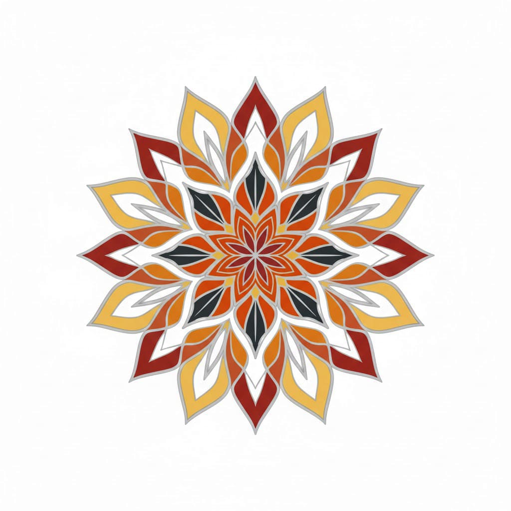 Subtle Flame Modern Mandala Template Mandalas
