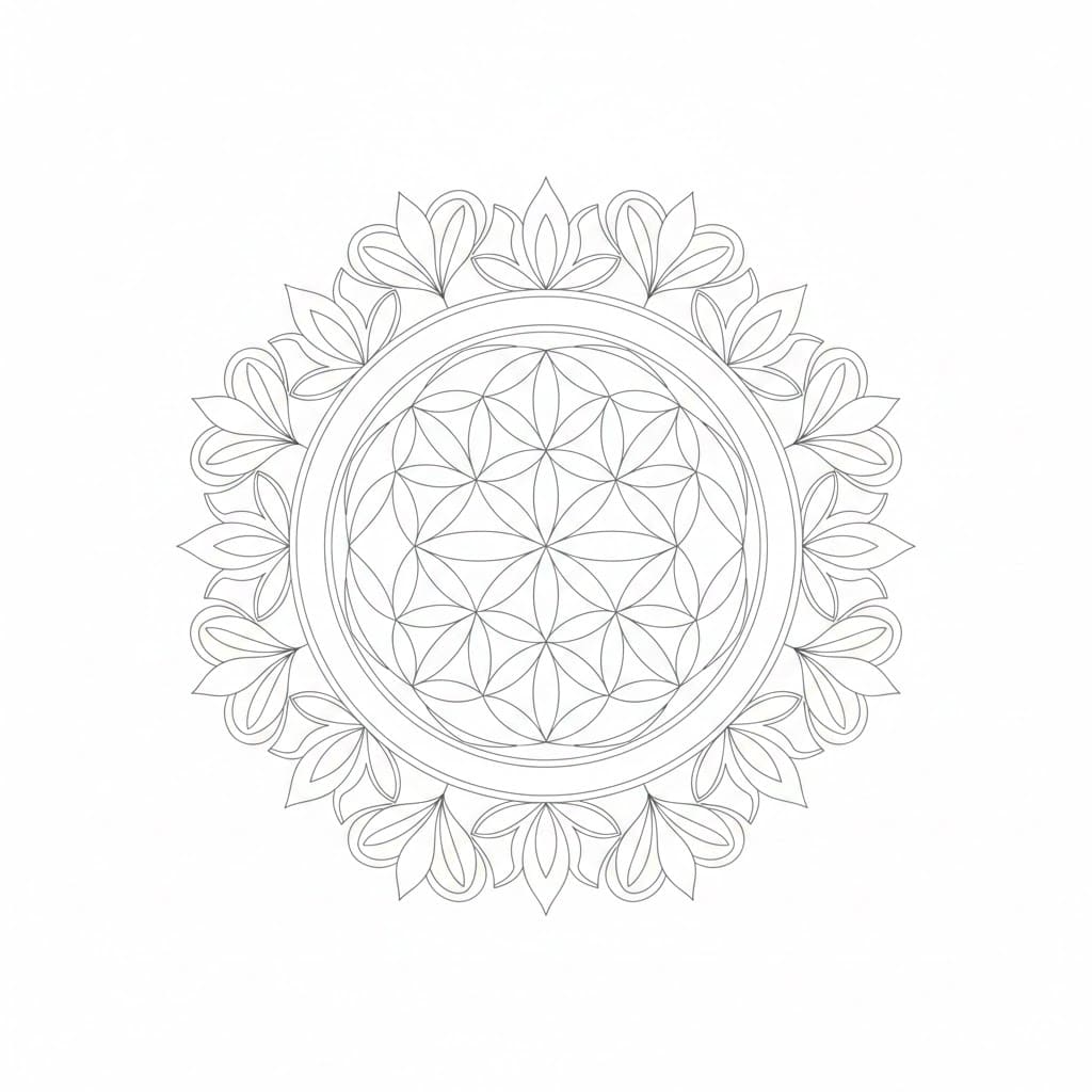 Tranquil Flow Flower of Life Mandala Template Mandalas