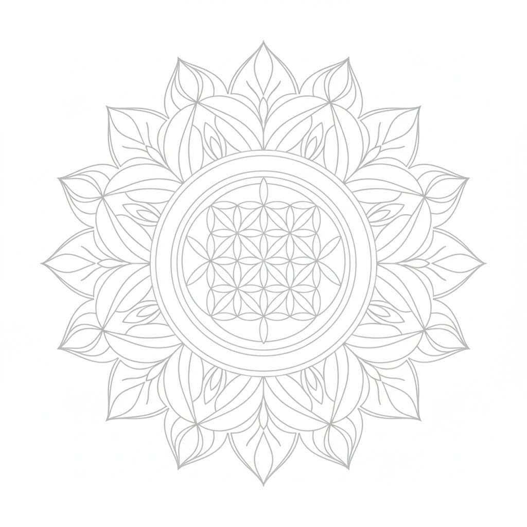 Unified Spirit Flower of Life Mandala Template Mandalas