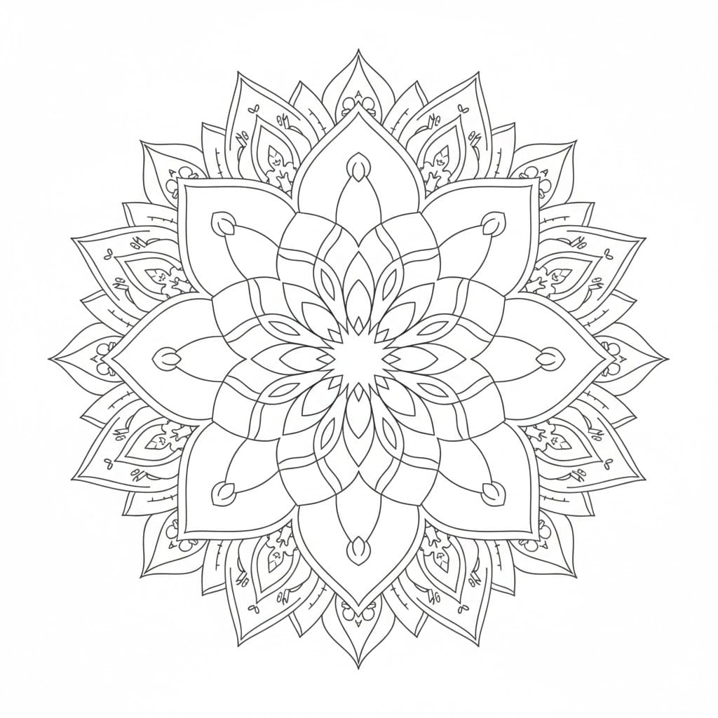 Arcane Petals Blackwork Mandala Template Mandalas