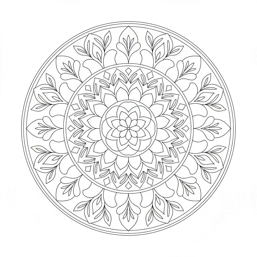 Balanced Line Art Mandala Template Mandalas