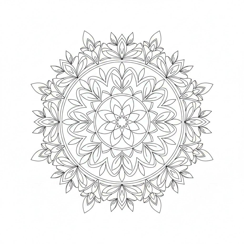 Balanced Radial Mandala Template Mandalas