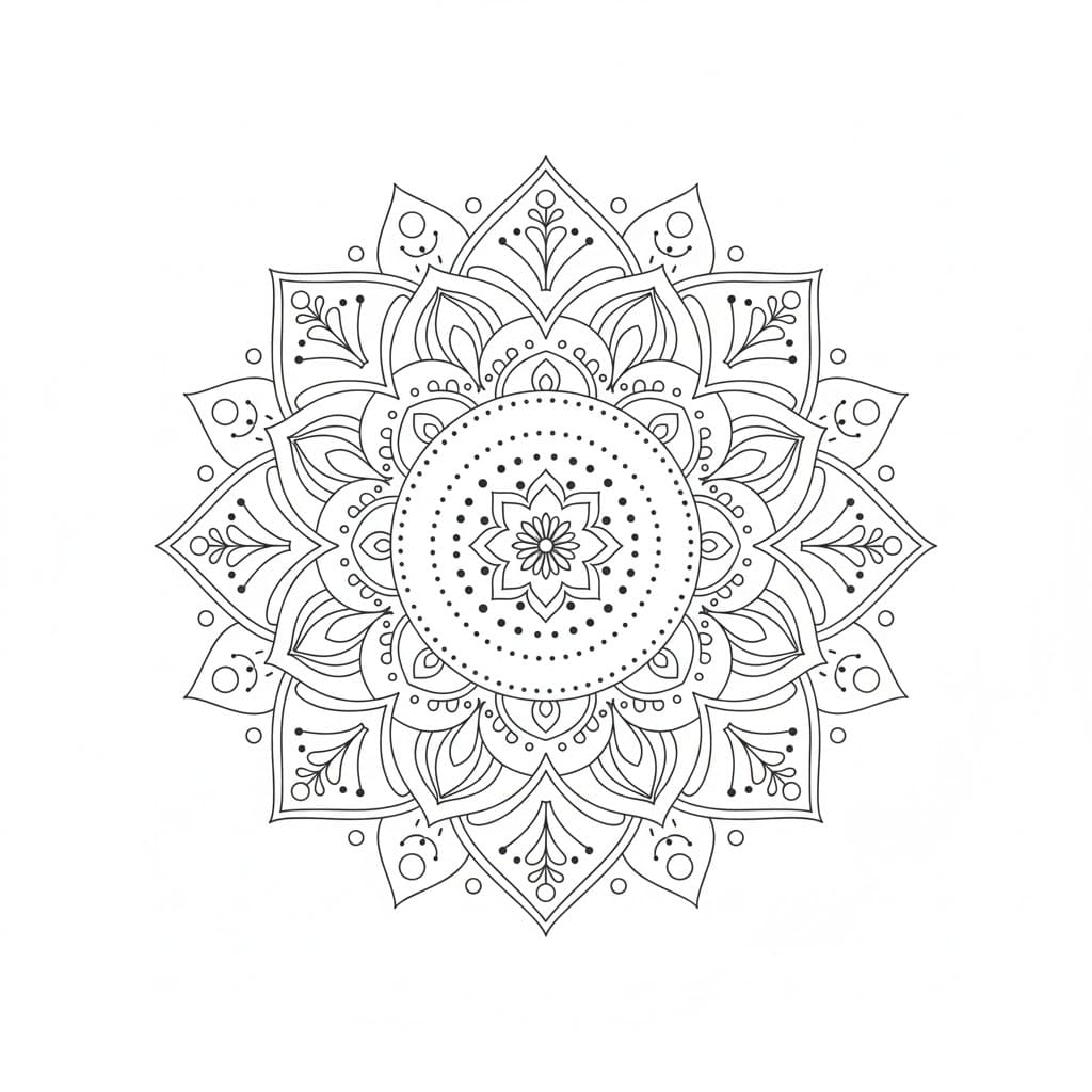 Balanced Spirit Dotwork Mandala Template Mandalas