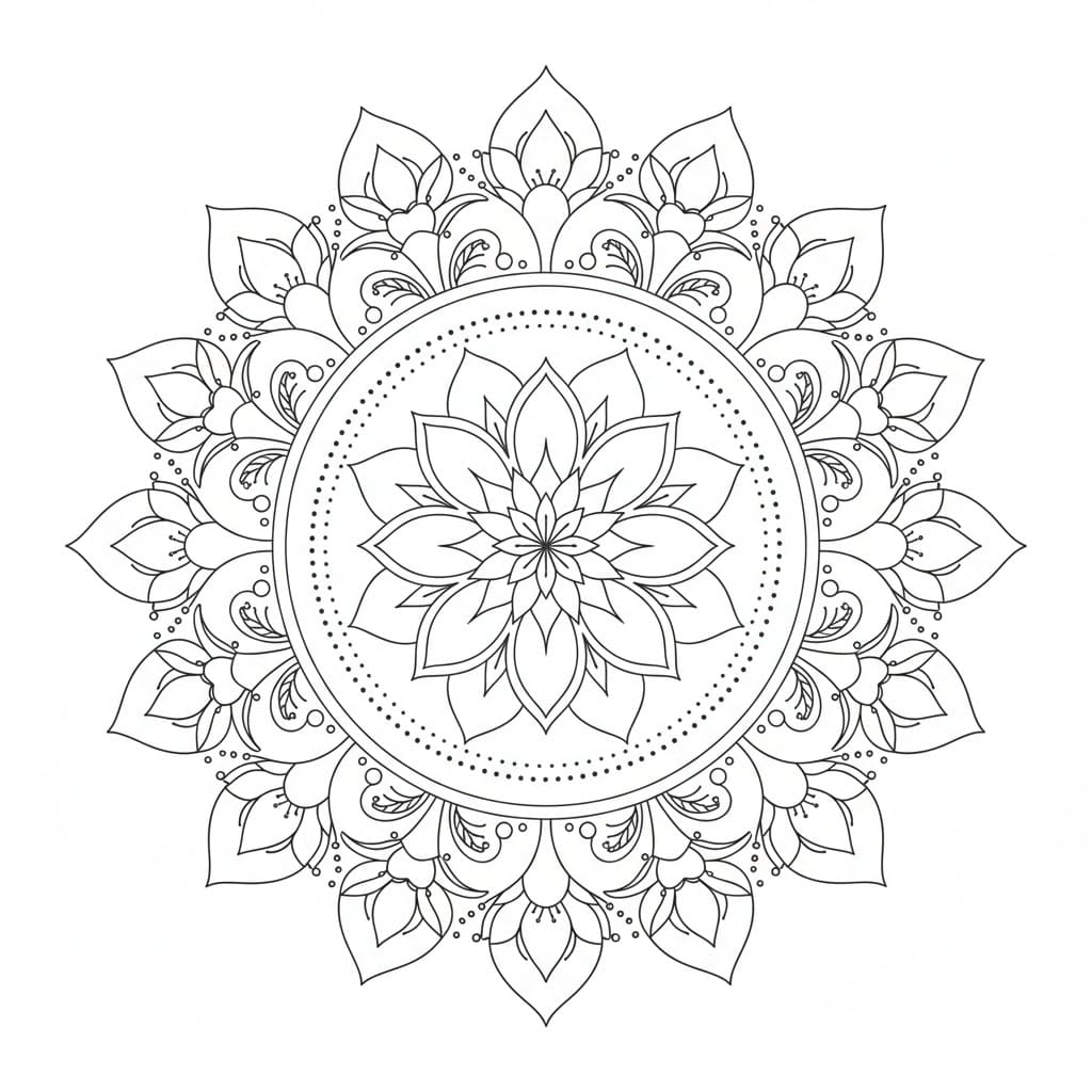 Black Lotus Blackwork Mandala Template Mandalas