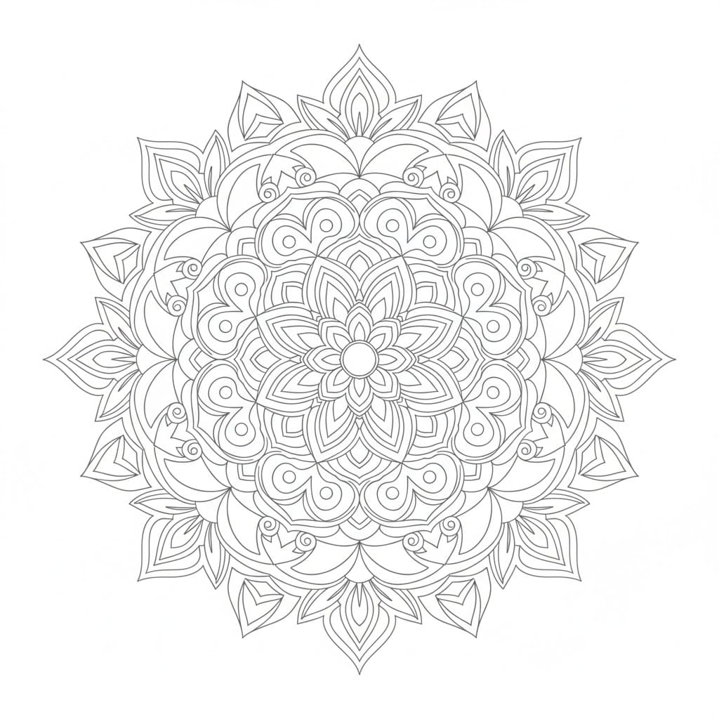 Blooming Colorful Mandala Template Mandalas