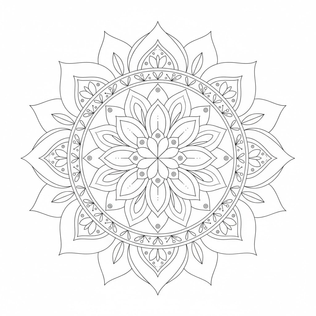 Blooming Stippled Mandala Template Mandalas