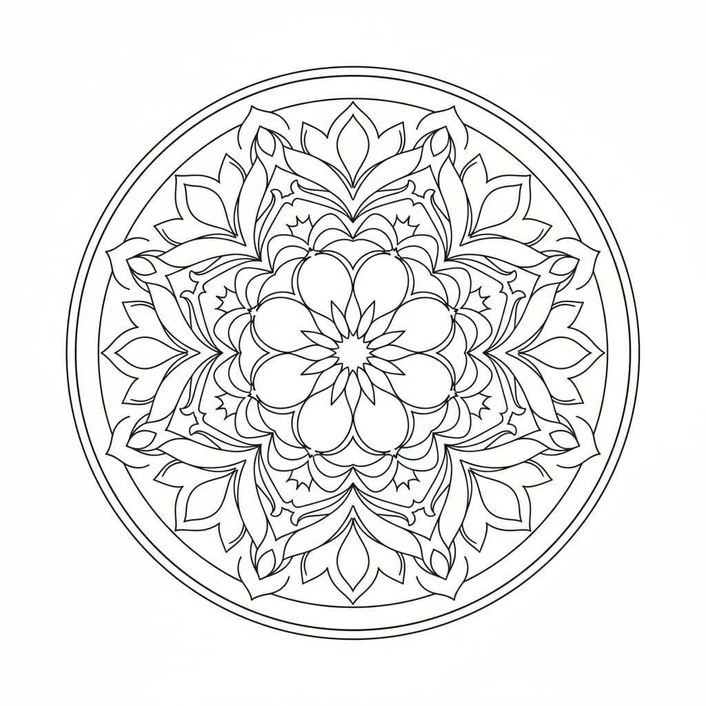 Calm Geometry Symmetrical Mandala Template Mandalas