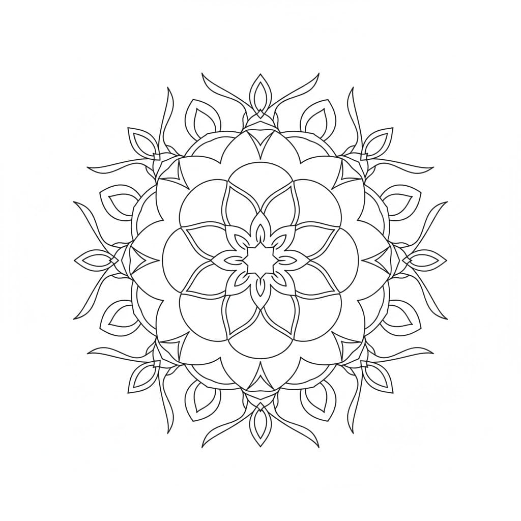 Calm Line Art Mandala Template Mandalas