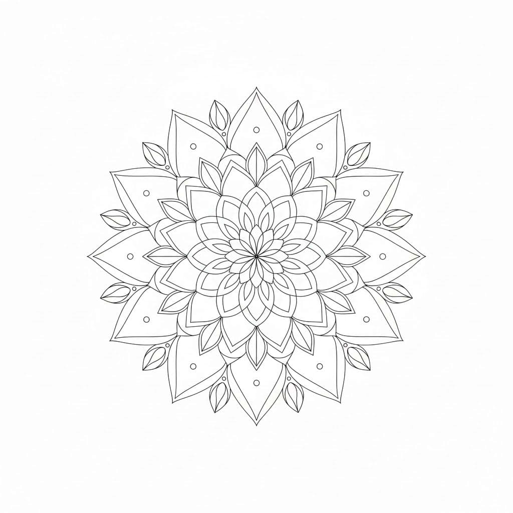 Calm Minimalist Mandala Template Mandalas