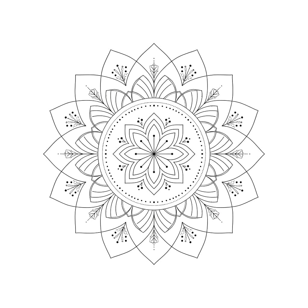 Calm Radiance Dotwork Mandala Template Mandalas